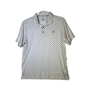 Adidas Golf Men's L White Stretch Polyester-Blend Polo – Pull‑Over Performance